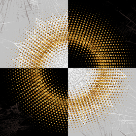 抽象金色几何玄关