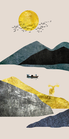 山水晶瓷玄关装饰画