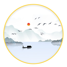圆形装饰画  寂静山水