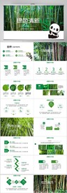 绿色清新竹子国宝大熊猫PPT