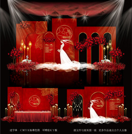 红色婚礼背景