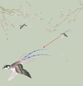 纯手绘高清花鸟背景墙