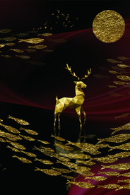 金色麋鹿鱼群玄关