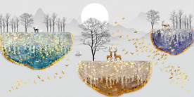 麋鹿装饰画玄关