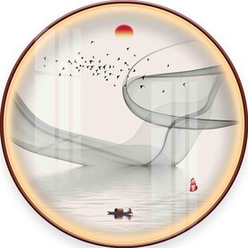 新中式水墨意境山水装饰画图片