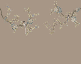 手绘欧式牡丹背景墙