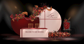 酒红香槟色签到区