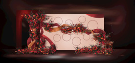 酒红香槟色照片展示区