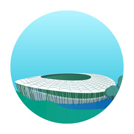 宝安体育馆体育中心插画