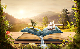 秋日海洋创意书本场景合成