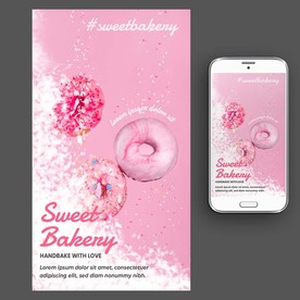 甜甜圈甜品海报