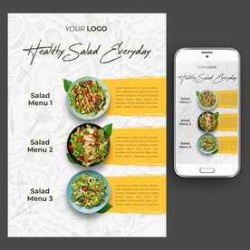 轻食沙拉餐单海报