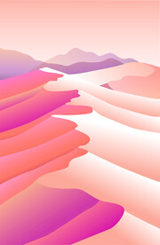 唯美手绘山脉插画