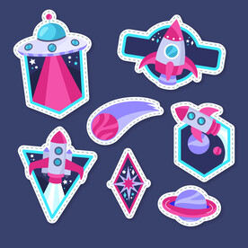 卡通航天宇航员宇宙手绘插画