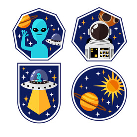 卡通航天宇航员宇宙手绘插画