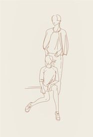 简笔手绘速写模特人物