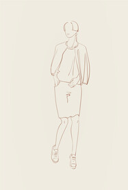 简笔手绘速写模特人物