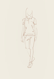 简笔手绘速写模特人物