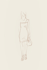 简笔手绘速写模特人物