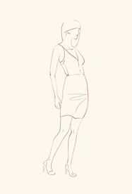 简笔手绘速写模特人物
