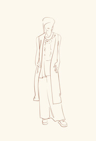 简笔手绘速写模特人物