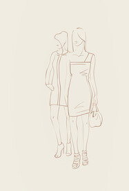 简笔手绘速写模特人物