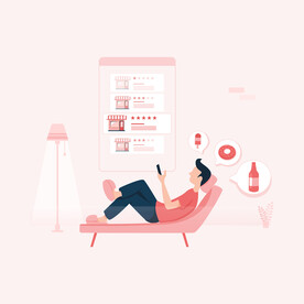 卡通人物场景插画