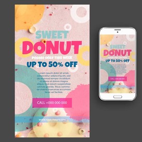 甜甜圈甜品海报