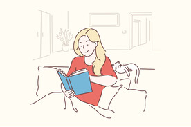 简约人物生活形象插画图片