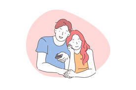 简约人物生活形象插画图片