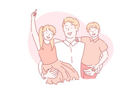 简约人物生活形象插画图片