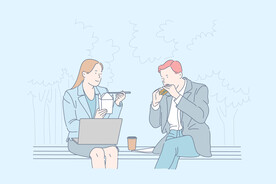 简约人物生活形象插画图片