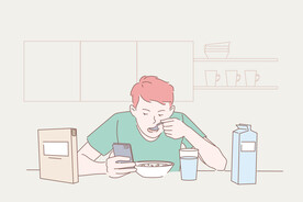 简约人物生活形象插画图片