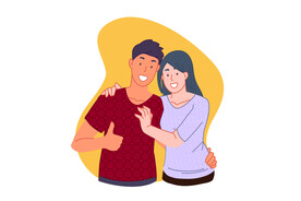 简约人物生活形象插画图片