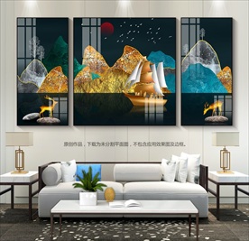 轻奢风客厅装饰画背景画玄关挂画