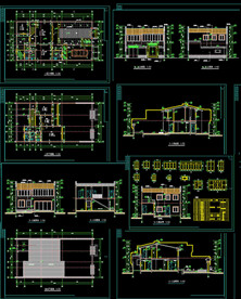 现代式四合院CAD建筑图