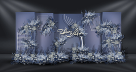 雾霾蓝婚礼迎宾区