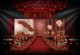 红色婚礼仪式区