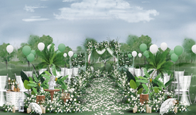 白绿色户外仪式区