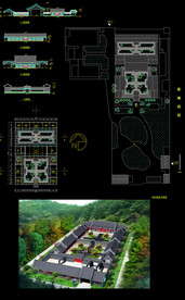 四合院平立剖面及总平面图纸