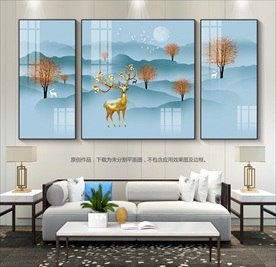 晶瓷画抽象山水画客厅装饰画挂画