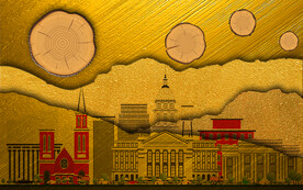 抽象金色背景墙