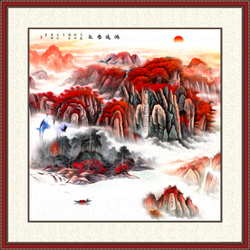 鸿运当头泰山日出画