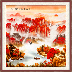 鸿运当头泰山日出画