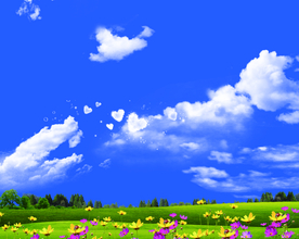 蓝天白云草地