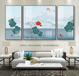 客厅装饰画挂画沙发背景画山水画