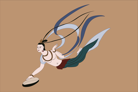 敦煌莫高窟423窟隋乐伎飞天