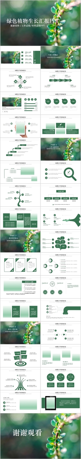 清新植物发芽生命成长课件PPT