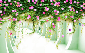3d蔷薇花背景墙
