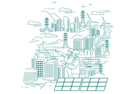 国家电网电力城市线描图